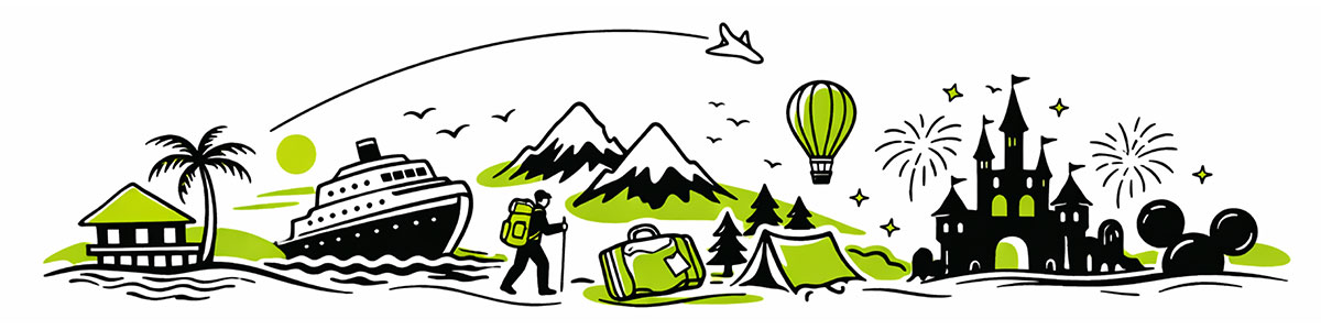 Illustration showing various travel options